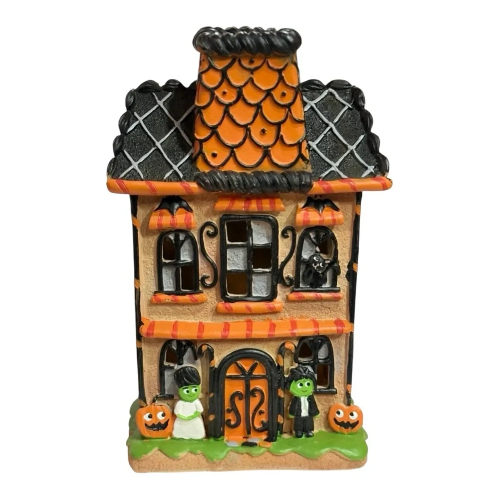 CANDY CORN LANE Halloween Led Haunted House Light Up Frosted 10